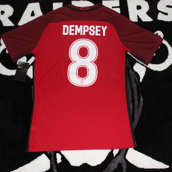 Men's Nike Red US Soccer 2017 Third Clint Dempsey Jersey - Picture 7 of 11